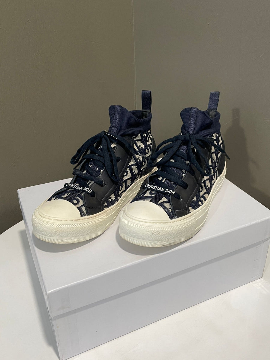 【サイズ限定特価】DIOR technical knit sneakers CHRISTIAN DIOR Technical Knit Calfskin Womens Walk'N'Dior
