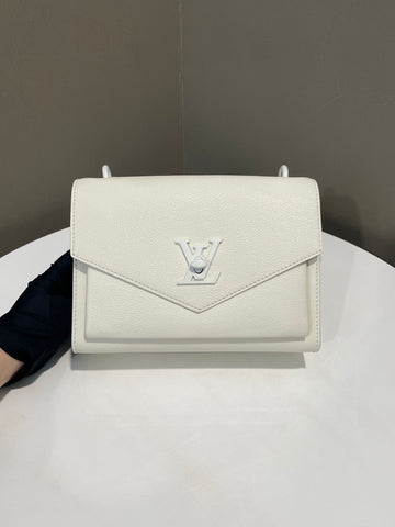 Open image in slideshow, Louis Vuitton Mylockme Chain Bag White Calfskin