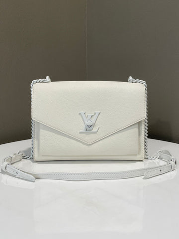 Open image in slideshow, Louis Vuitton Mylockme Chain Bag White Calfskin