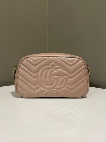 Open image in slideshow, Gucci Marmont Camera Bag Nude Beige