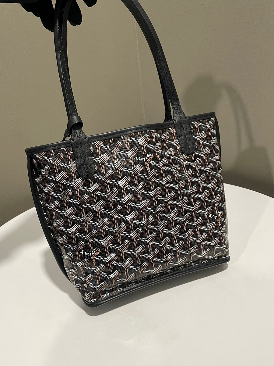 Goyard Anjou Pm Black Goyard Mini Anjou Tote Bag Black Goyardine
