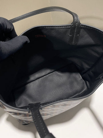 Open image in slideshow, Goyard Mini Anjou Tote Bag Black Goyardine Canvas / Leather