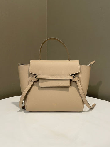 Open image in slideshow, Celine Nano Belt Bag Taupe Beige Grainy Leather