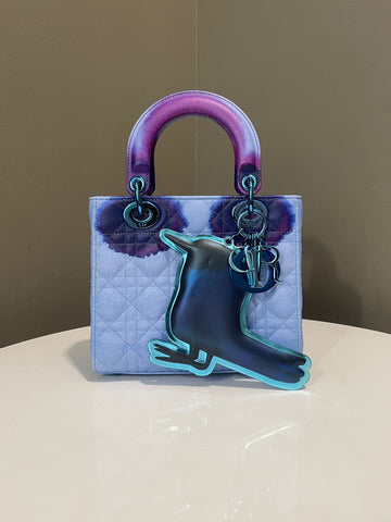 Open image in slideshow, Dior Lady Art Bag Blue / Purple Lambskin