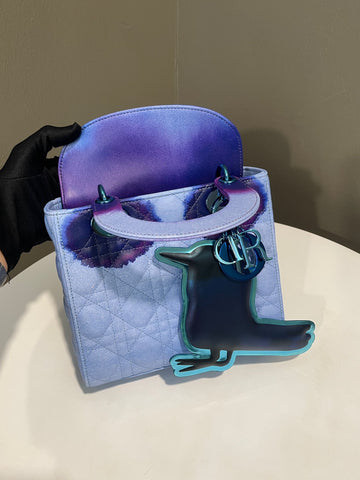 Open image in slideshow, Dior Lady Art Bag Blue / Purple Lambskin