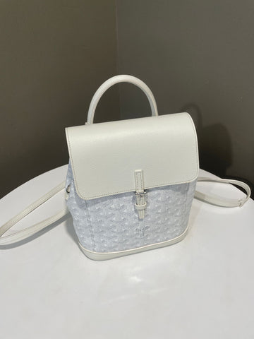 Open image in slideshow, Goyard Mini Alpin Backpack White Canvas