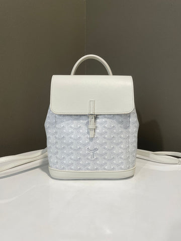 Open image in slideshow, Goyard Mini Alpin Backpack White Canvas