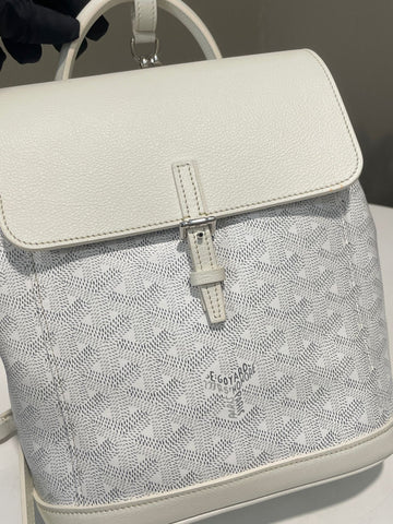 Open image in slideshow, Goyard Mini Alpin Backpack White Canvas