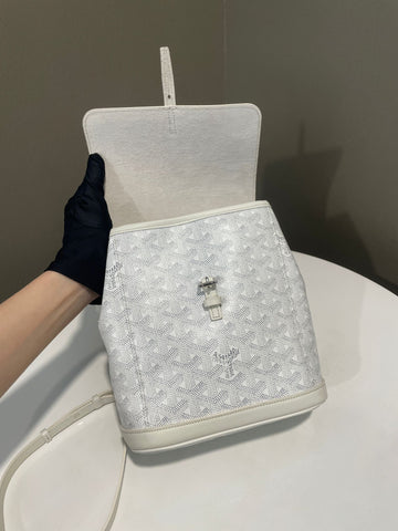 Open image in slideshow, Goyard Mini Alpin Backpack White Canvas
