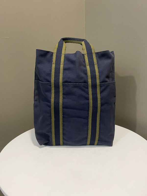 Hermes Fourre Tout Cabas Tote Bag Dark Navy Toile
