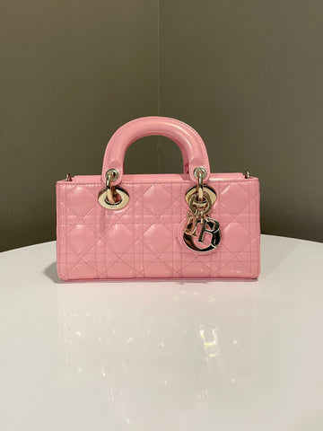 Open image in slideshow, Dior Lady D Joy Bag Pink Pearly Patent
