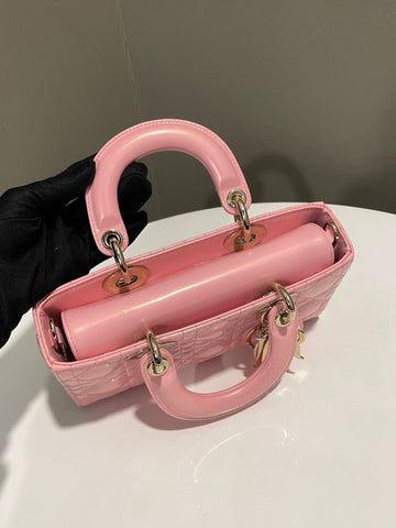 Open image in slideshow, Dior Lady D Joy Bag Pink Pearly Patent
