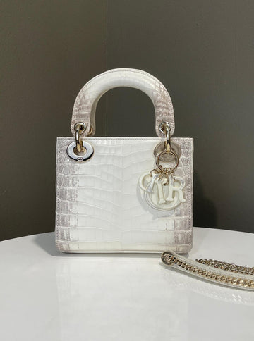 Open image in slideshow, Dior Lady Dior Mini Himalaya Crocodile Niloticus