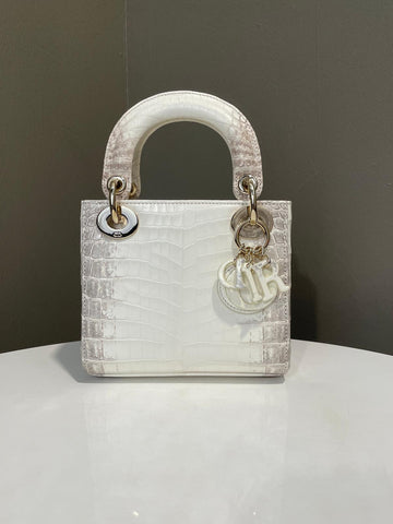 Open image in slideshow, Dior Lady Dior Mini Himalaya Crocodile Niloticus
