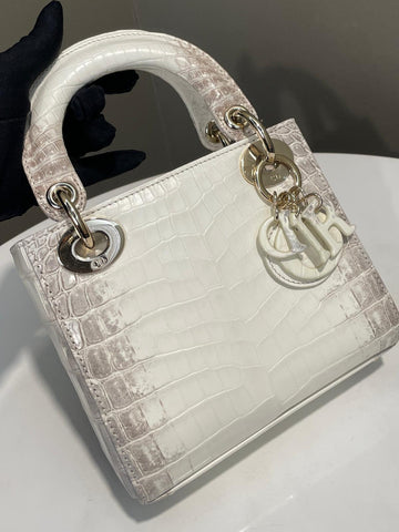 Open image in slideshow, Dior Lady Dior Mini Himalaya Crocodile Niloticus