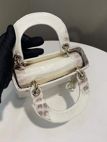 Open image in slideshow, Dior Lady Dior Mini Himalaya Crocodile Niloticus