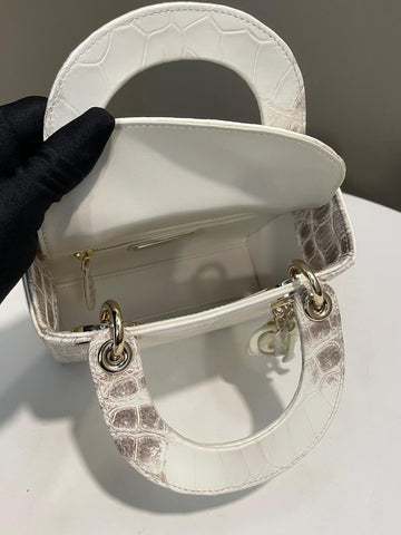 Open image in slideshow, Dior Lady Dior Mini Himalaya Crocodile Niloticus