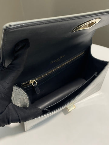 Open image in slideshow, Dior Diorama Bag Metallic Silver