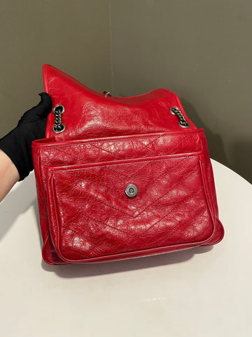 Open image in slideshow, Saint Laurent Nikki Bag Lipstick Red Aged Calfskin