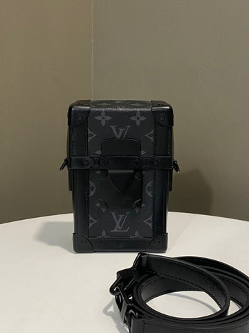 Open image in slideshow, Louis Vuitton Vertical Wearable Trunk Wallet Monogram Eclipse