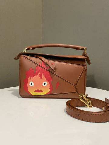 Open image in slideshow, Loewe Howl’s Moving Castle Puzzle Bag Tan Calfskin