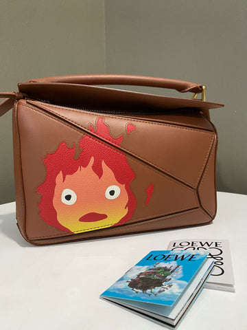 Open image in slideshow, Loewe Howl’s Moving Castle Puzzle Bag Tan Calfskin