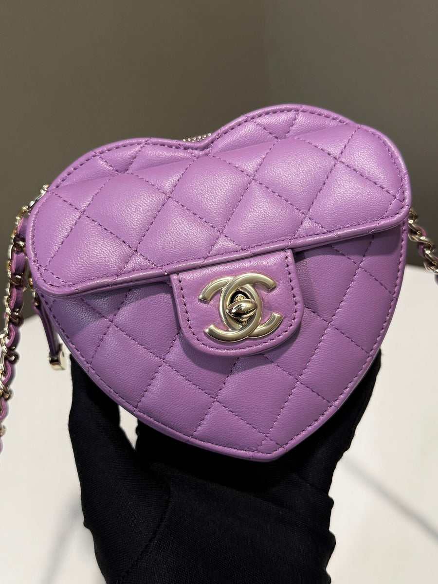 Chanel 22S Heart Bag Purple
