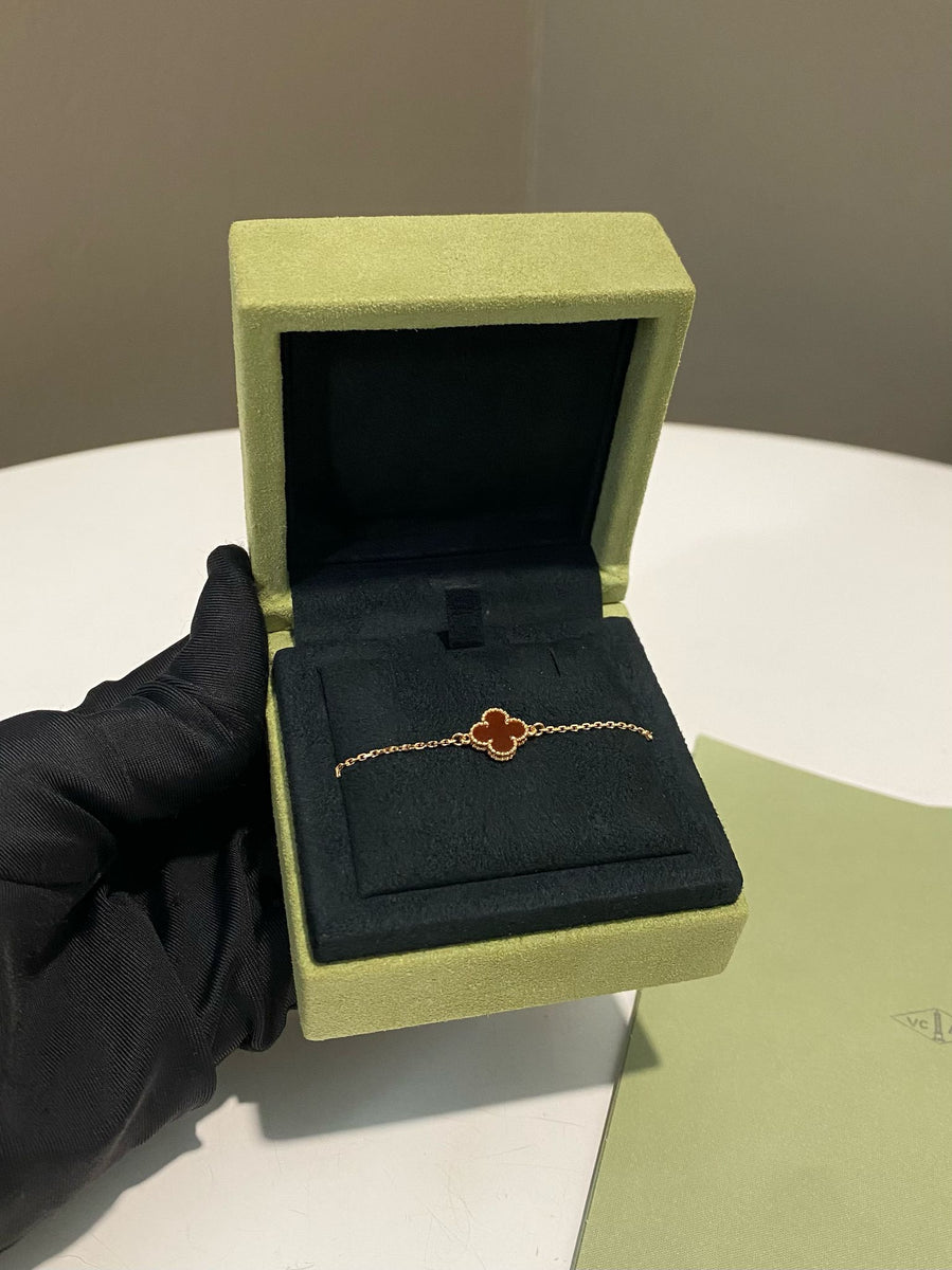 Van Cleef and Arpels Sweet Alhambra Bracelet Carnelian