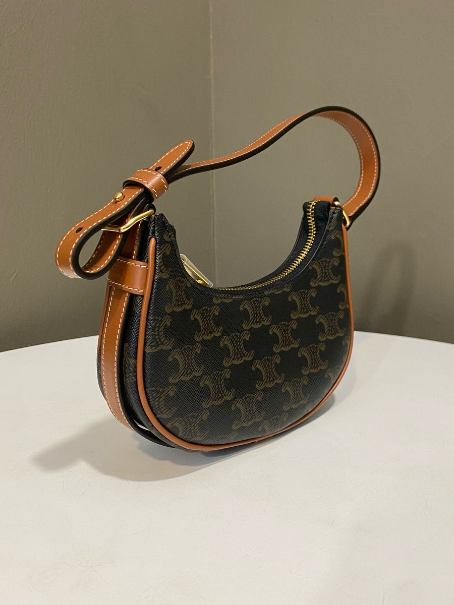 ★関税込★CELINE★Ava Bag in Triomphe Canvas Calfskin Tan Ava Bag IN Triomphe Canvas and calfskin - Tan | CELINE