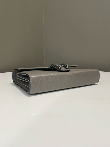 Open image in slideshow, Gucci Dionysus Mini Bag Dark Grey Grained Leather