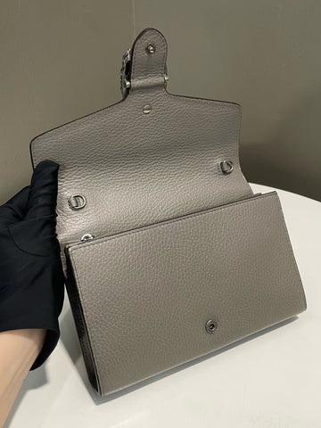 Open image in slideshow, Gucci Dionysus Mini Bag Dark Grey Grained Leather
