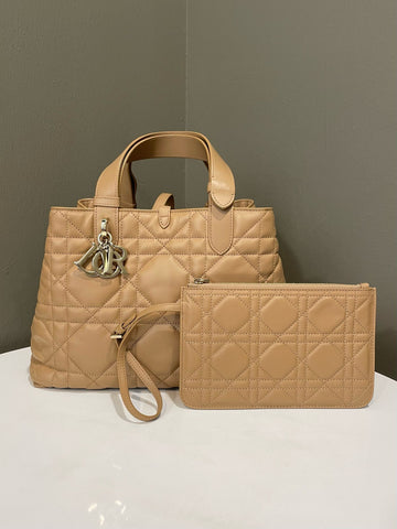Open image in slideshow, Dior Toujours Bag Tan Beige Macrocannage