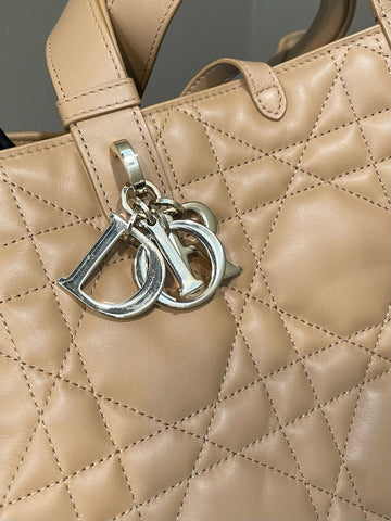 Open image in slideshow, Dior Toujours Bag Tan Beige Macrocannage