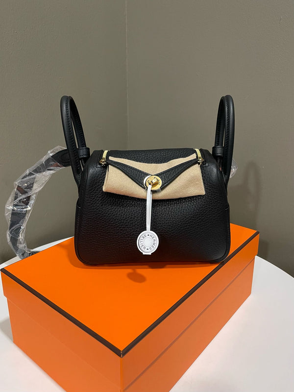 Hermes Mini Lindy II Black Clemence