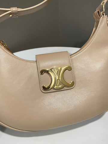 Open image in slideshow, Celine Ava Triomphe Bag Nude Beige Calfskin