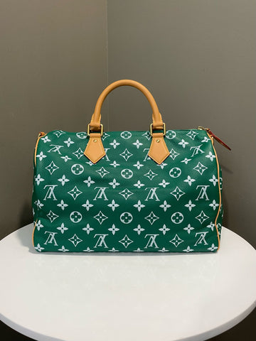Open image in slideshow, Louis Vuitton Speedy P9 Bandoulière 40 Vert Monogram Calfskin
