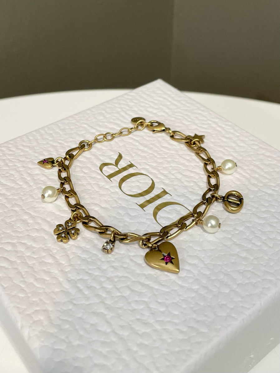 Dior Lucky Charm Bracelet Pearl Clover Heart - Main Image