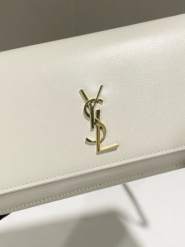 Open image in slideshow, Saint Laurent Phone Holder Chain Bag Ivory