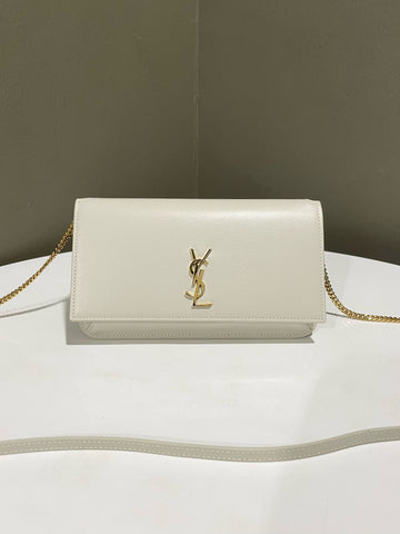 Open image in slideshow, Saint Laurent Phone Holder Chain Bag Ivory