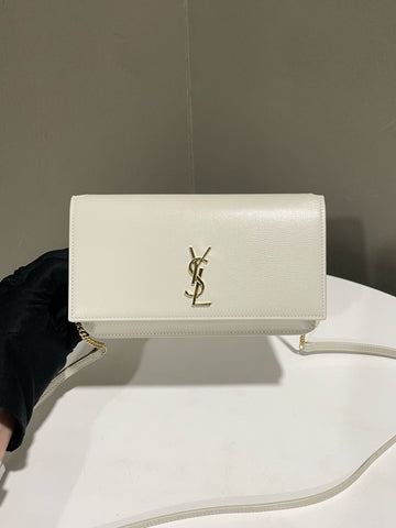 Open image in slideshow, Saint Laurent Phone Holder Chain Bag Ivory