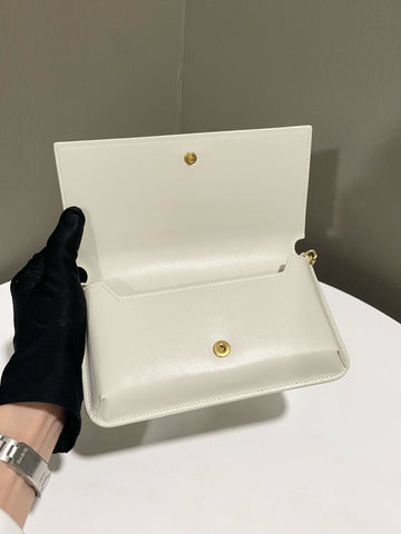 Open image in slideshow, Saint Laurent Phone Holder Chain Bag Ivory
