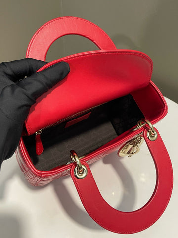 Open image in slideshow, Dior My Lady ABC Dior Red Lambskin