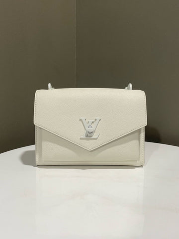 Open image in slideshow, Louis Vuitton Mylockme Chain Bag White Calfskin