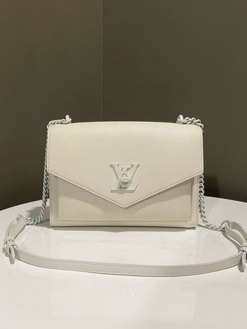 Open image in slideshow, Louis Vuitton Mylockme Chain Bag White Calfskin