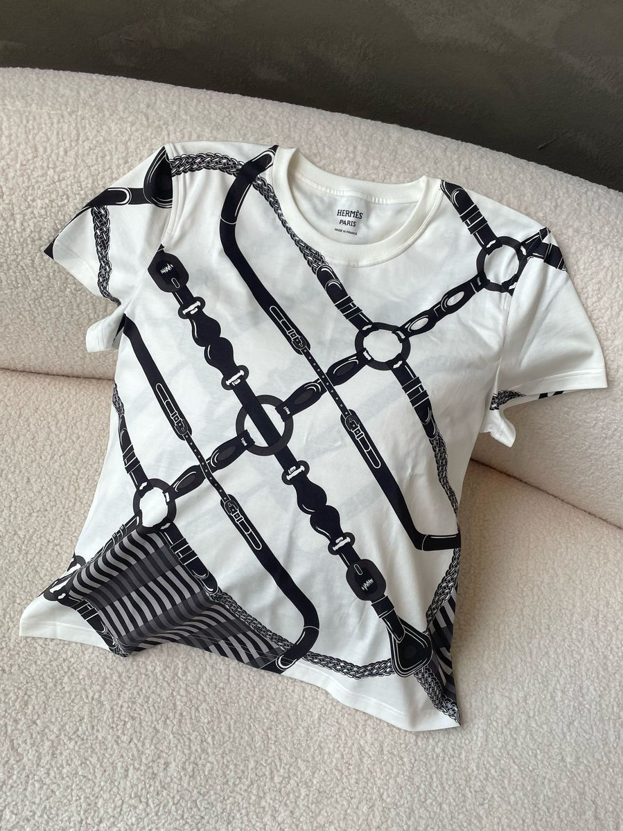 HERMES Tシャツ \"Coaching Remix\" straight t-shirt ★関税込 coaching-remix-straight-t-