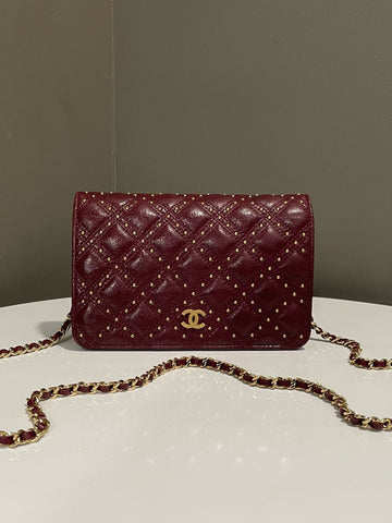 Open image in slideshow, Chanel Metier D’art Wallet On Chain Burgundy