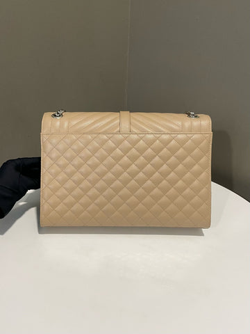 Open image in slideshow, Saint Laurent Envelope Bag Beige Caviar Leather