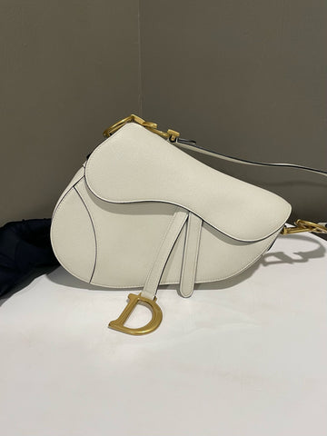 Open image in slideshow, Dior Saddle Bag with Strap Latte Grained Calfskin