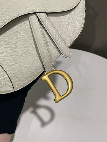 Open image in slideshow, Dior Saddle Bag with Strap Latte Grained Calfskin