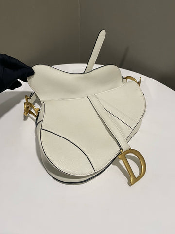 Open image in slideshow, Dior Saddle Bag with Strap Latte Grained Calfskin